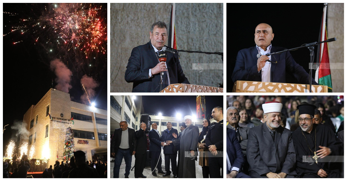 إضاءة شجرة الميلاد في بلدة الزبابدة (تصوير: عدي دعيبس/وفا)